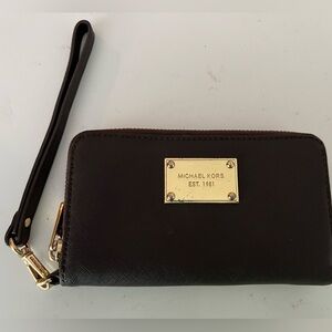 Michael Kors Wristlet Wallet - Brown & Gold